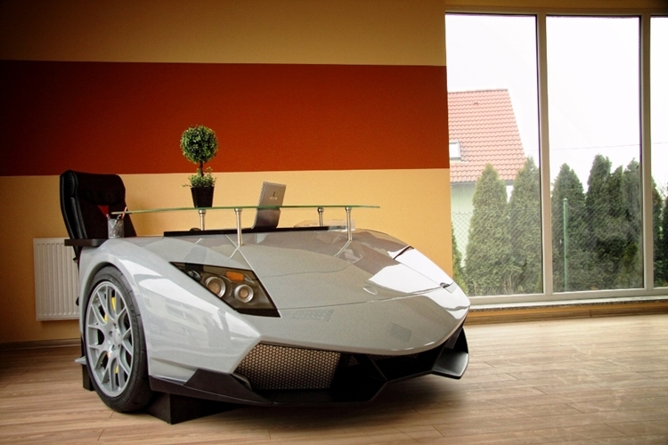 Luxurious Custom Desk Designs from Converted Cars
