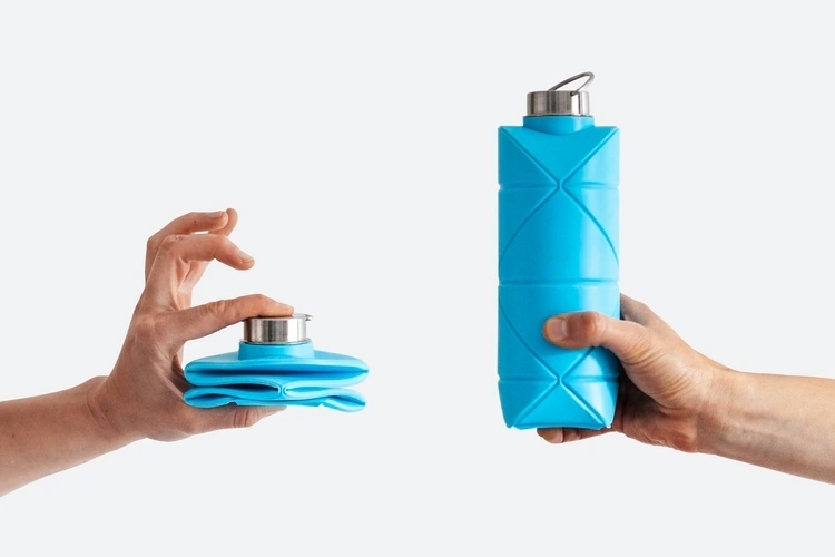 DiFOLD Origami Bottle - The Original 25 oz Collapsible Water Bottle Sleek  Blue