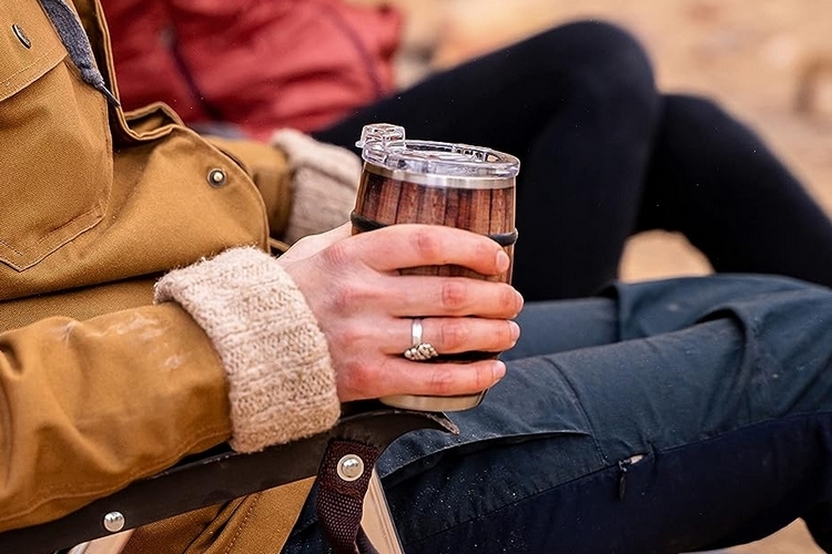 ORCA Whiskey Barrel Tumbler, 12 oz. Oak Wood Grain Style Insulated  Stainless Steel Whiskey Glass Beer Mug Keeps Drinks Ice Cold